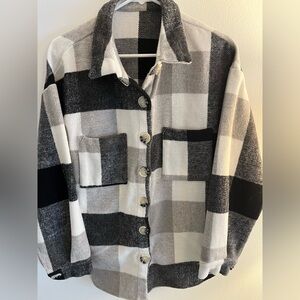 Plaid Button-Up Jacket
